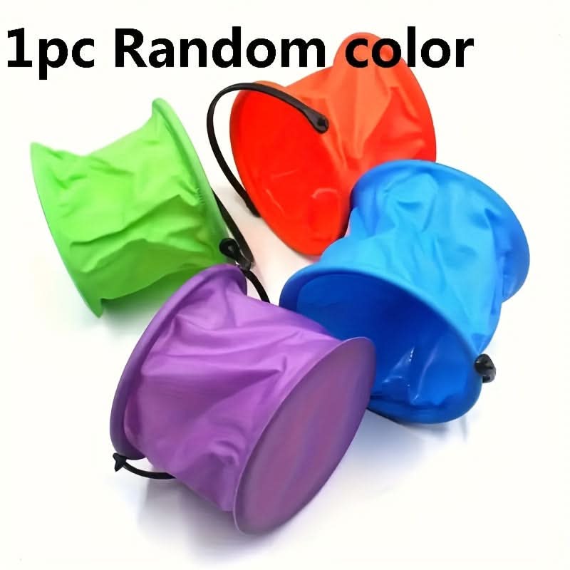 Mini Folding Beach Bucket – Durable PVC Collapsible Pail for Water Play