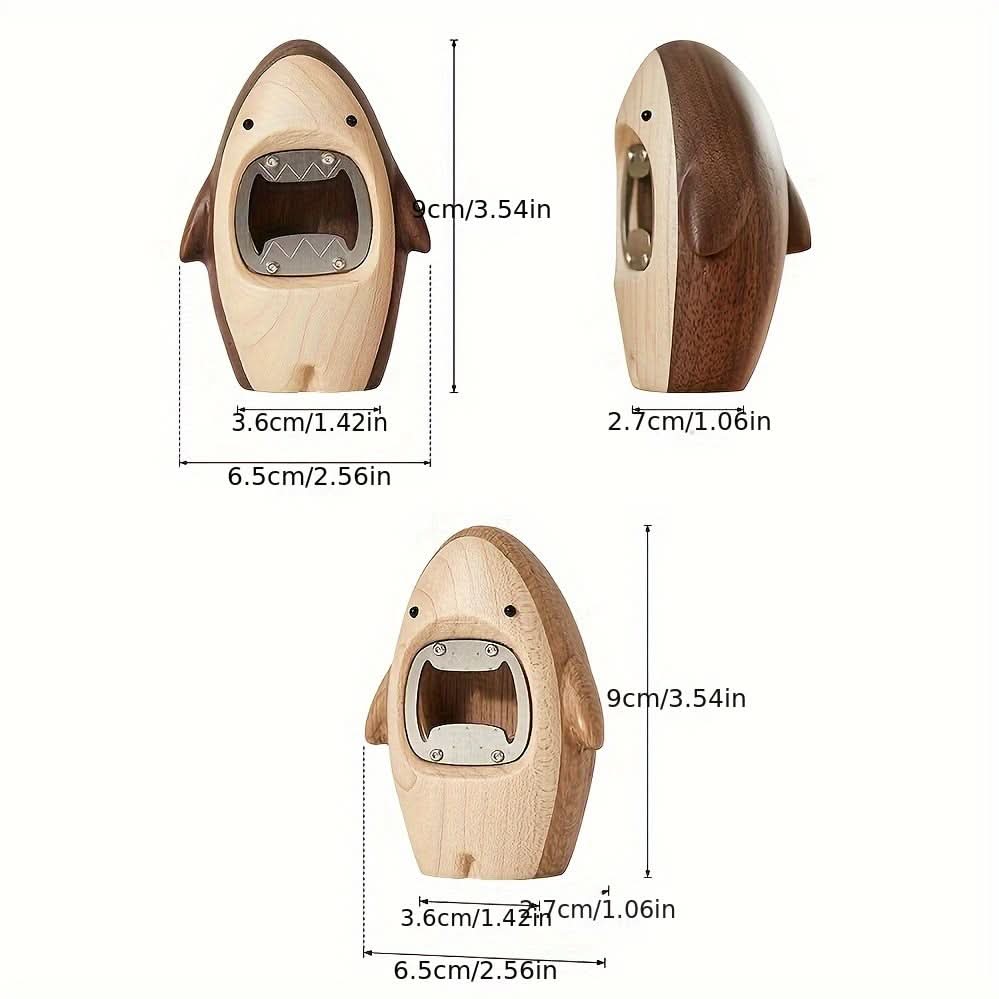 Wooden Shark Bottle Opener, Unique Bar Accessory