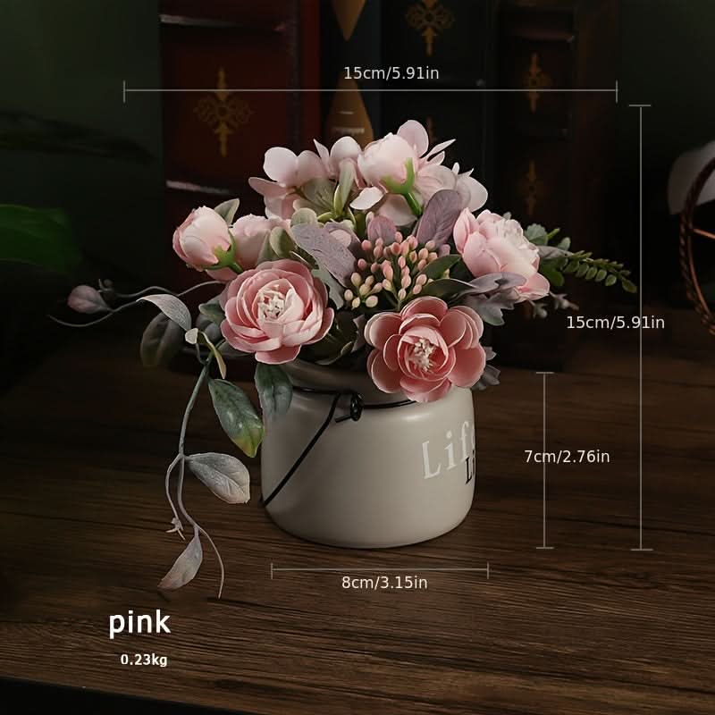 Nordic Inspired Hydrangea Ceramic Potted Artificial Flower