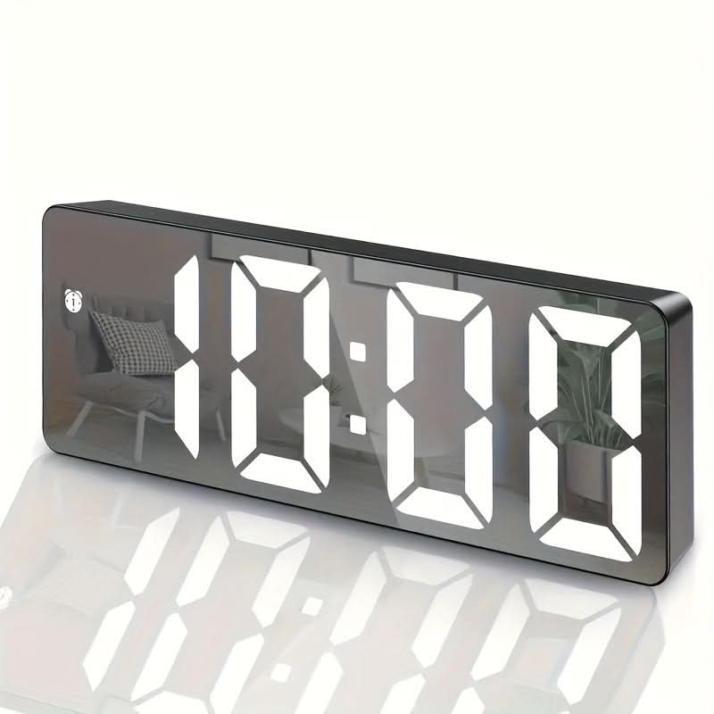 USB-Powered LED Digital Alarm Clock, Mirror Display