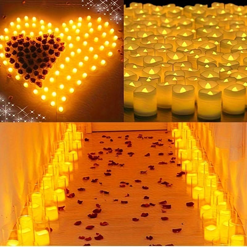 Flameless LED Candles Set – Battery-Operated, Flickering Lights for Weddings & Events