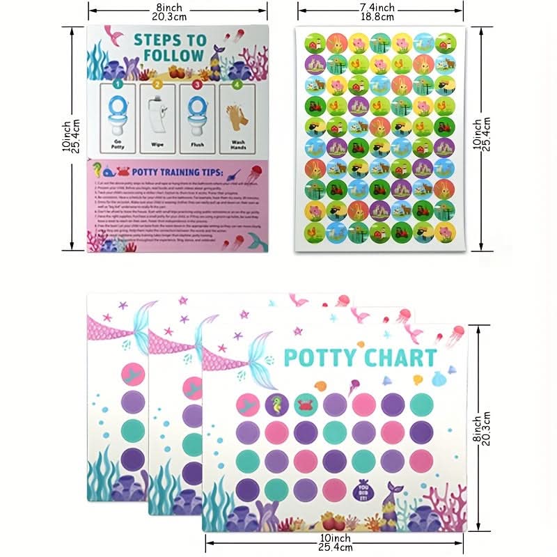 Potty Training Sticker Chart for Kids - Fun Themes