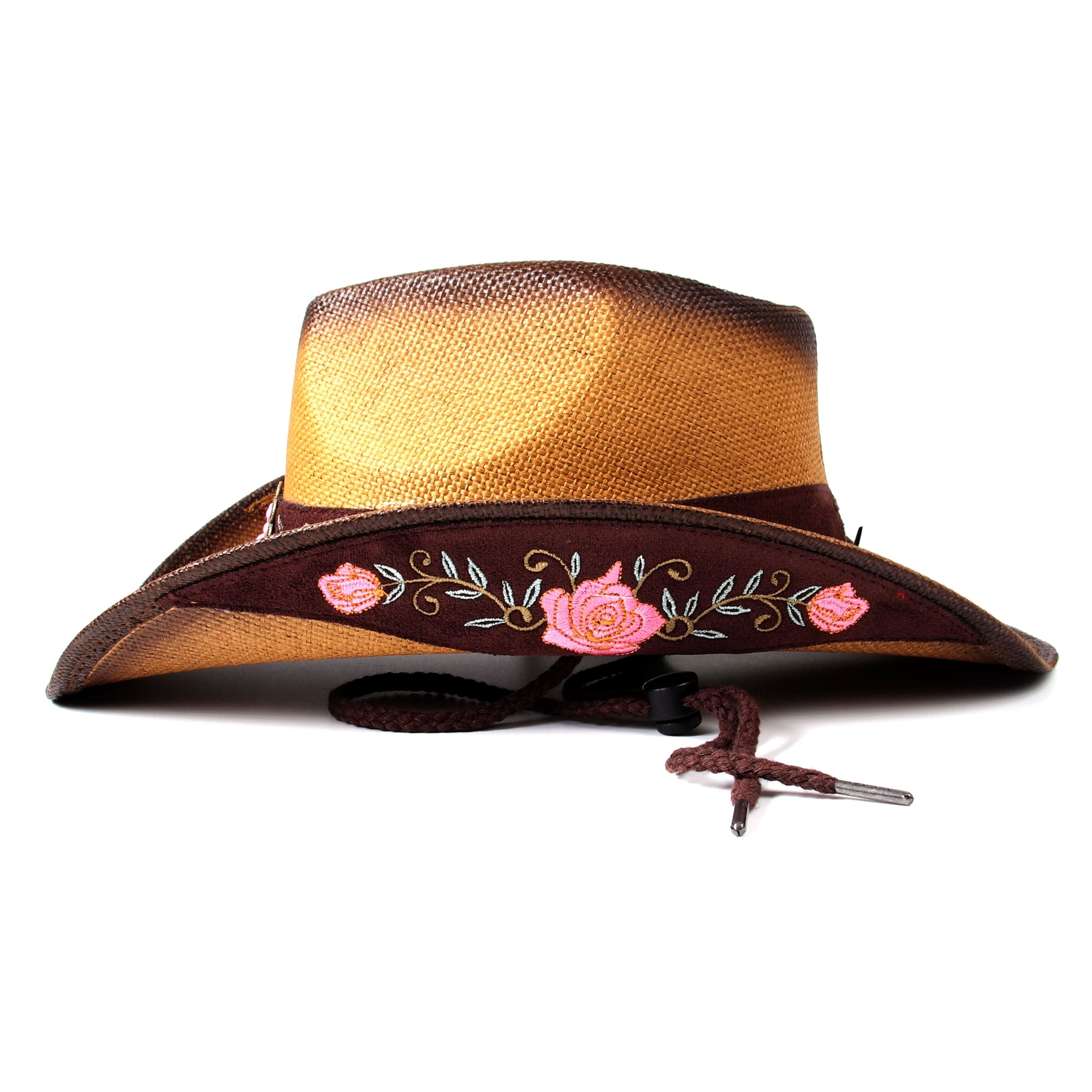Women’s Western Cowboy Hat – Natural Straw Sun Hat