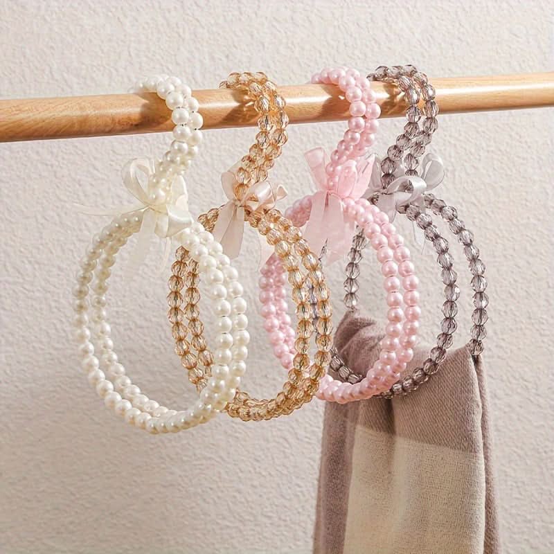 2-Pack Decorative Scarf Ties with Diamond Bead & Bow Accents