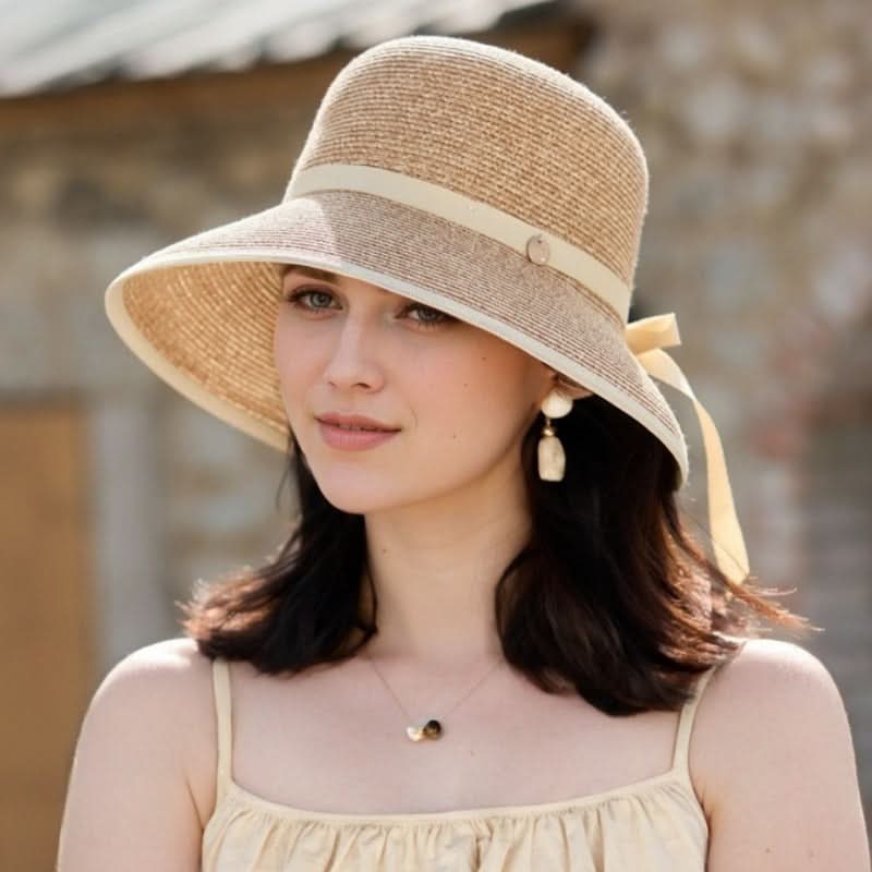 Women’s Luxury Straw Sun Hat – Close Weave, Breathable, UV Protection