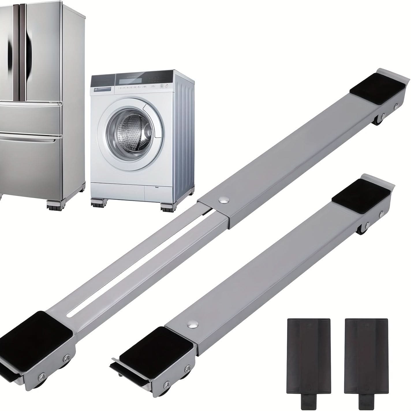 2-Piece Heavy Duty Metal Adjustable Furniture Mover Dolly Set