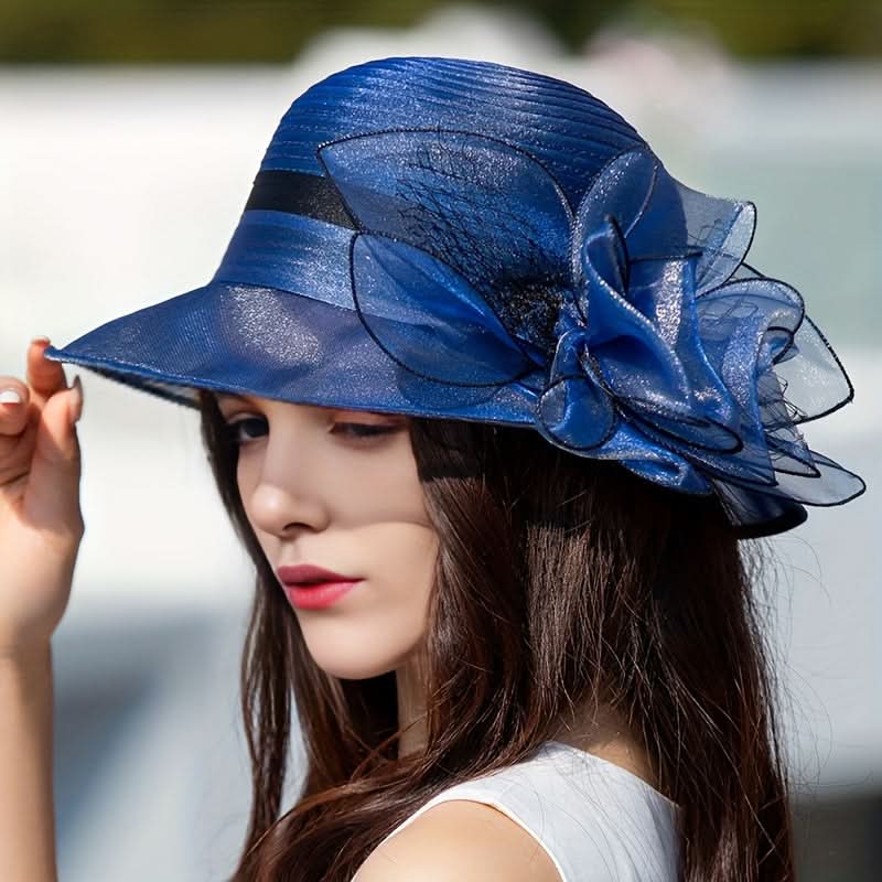 Women’s Floral Jacquard Sun Hat – Spring/Summer Visor with Elastic Fit & Drawstring