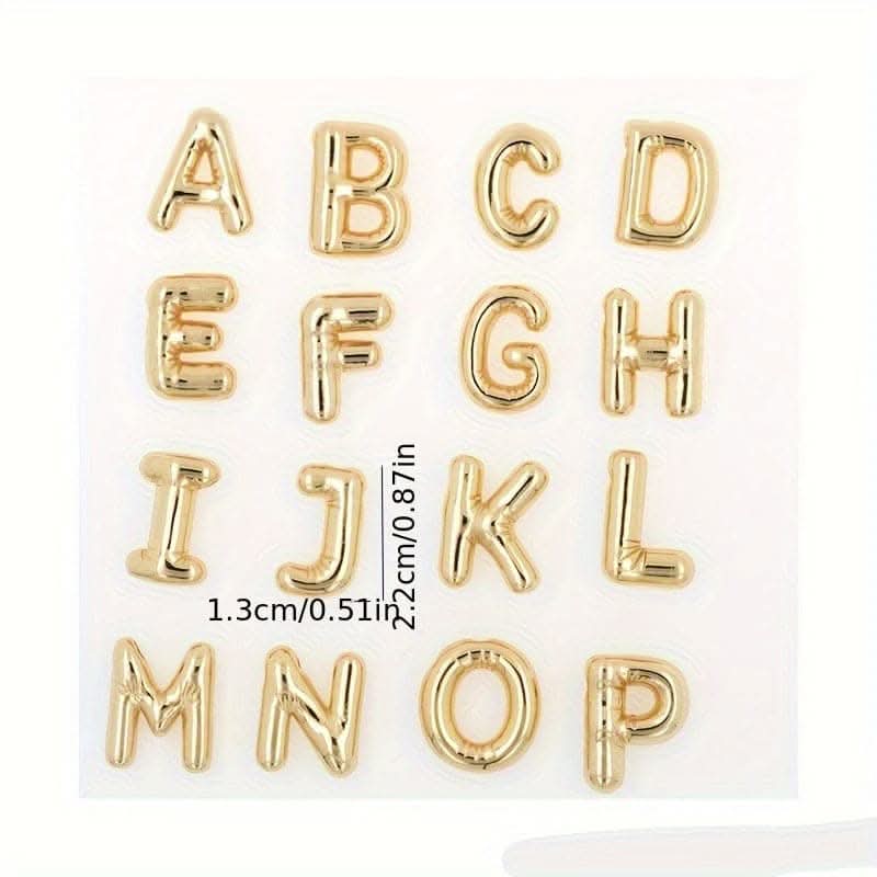 Chunky Golden Alphabet Balloon Pendant Necklace – Stainless Steel