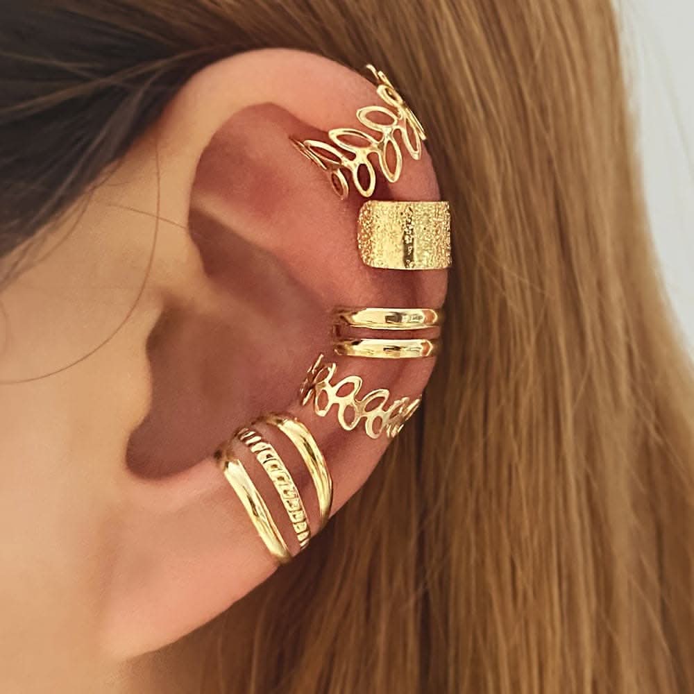5pcs/Set Trendy Elegant Ear Cuff Set - Classic Style Clip-On Earrings