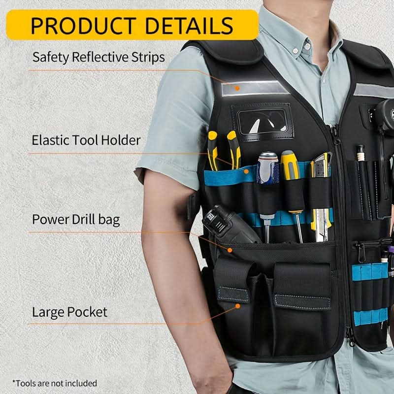 Adjustable Tool Vest with Multi-Pockets