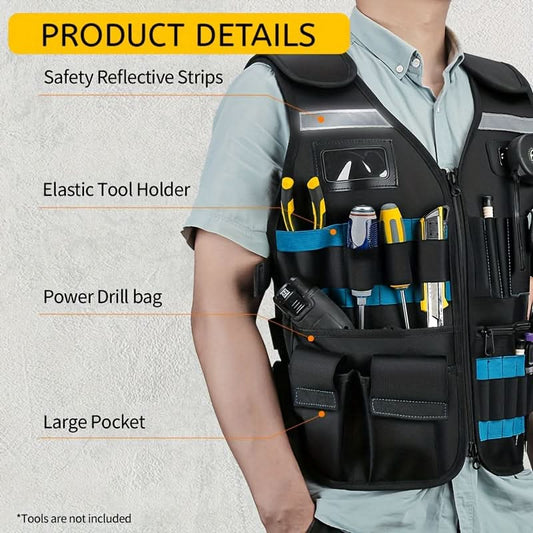 Adjustable Tool Vest with Multi-Pockets
