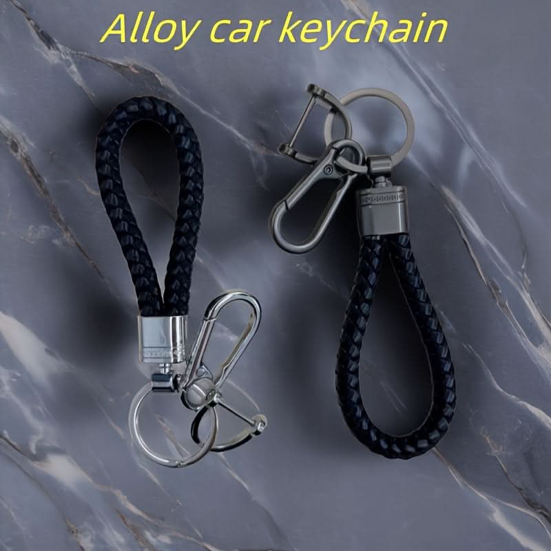 Durable Zinc Alloy Braided Rope Keychain - Men's Gift