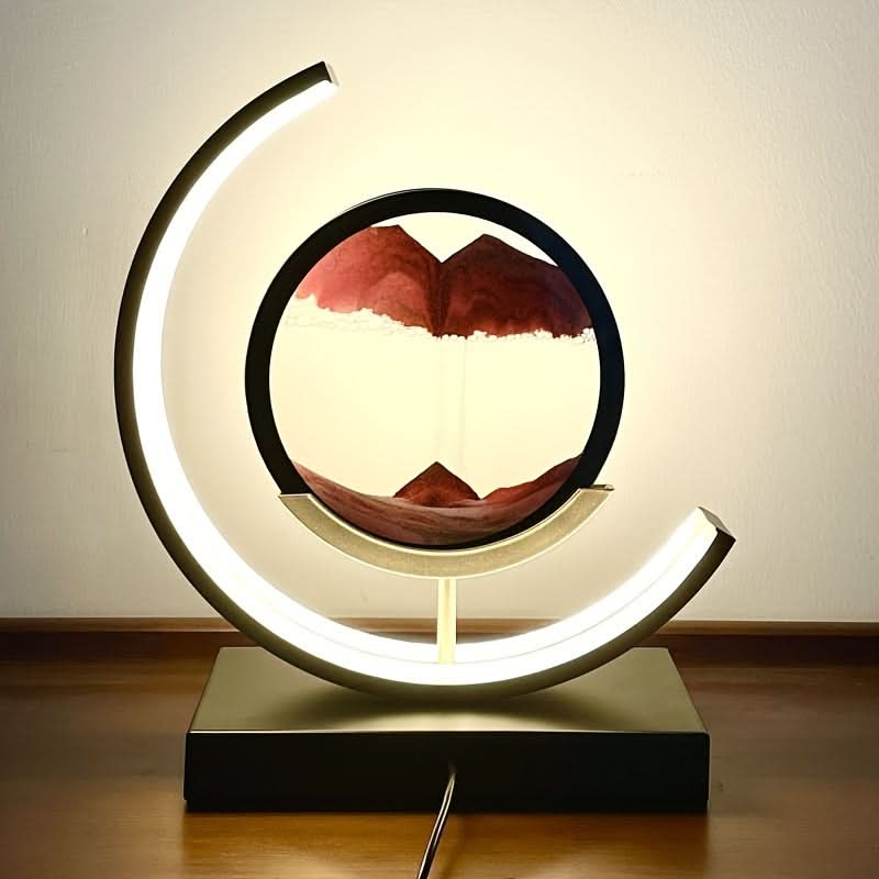 Mystical Sandscape Hourglass Table Lamp - Colorful LED Light