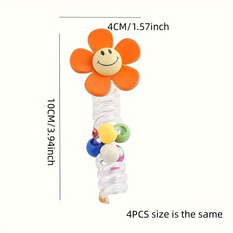 4PCS Sunflower Spiral Hair Ties Set
