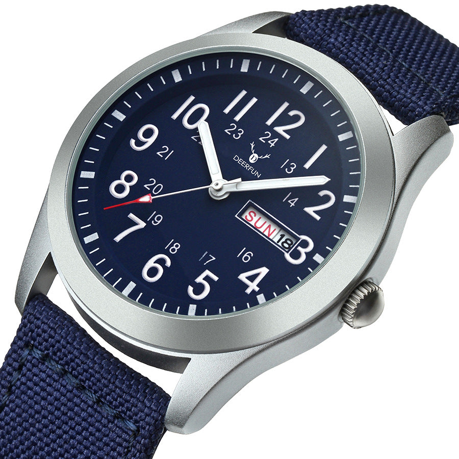 Deerfun LS2197 classic Nylon strap Canvas Waterproof Watch for men