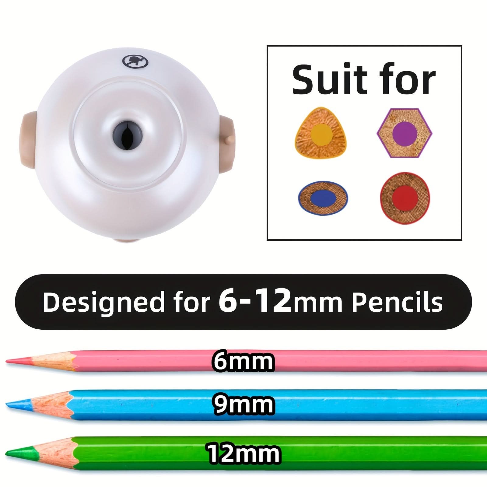 Automatic Pencil Sharpener – Large-Diameter Adjustable for 7.5-11.5mm Pencils