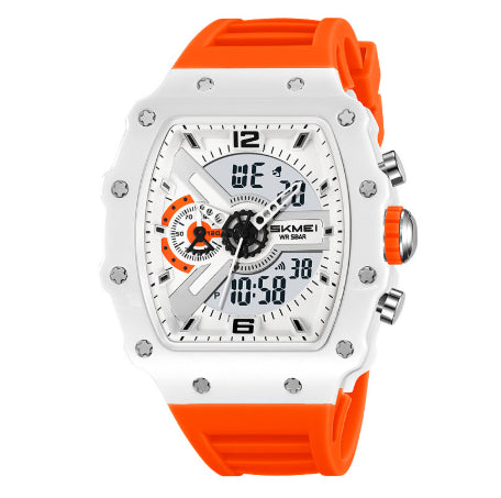 Skmei 2398 Multifunctional Dual Displays Stylish Barrel-shaped Case watch for Men