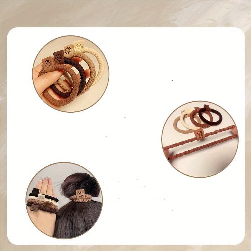 5 Pcs Soft Twist Hair Ropes Set – High Elastic Ponytail Scrunchies