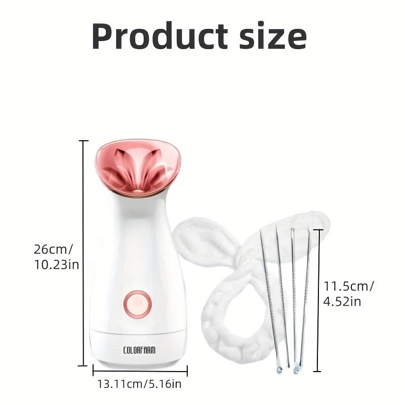Nano Ionic Facial Steamer for Women – Home Spa Kit with Acne Tools & Headband