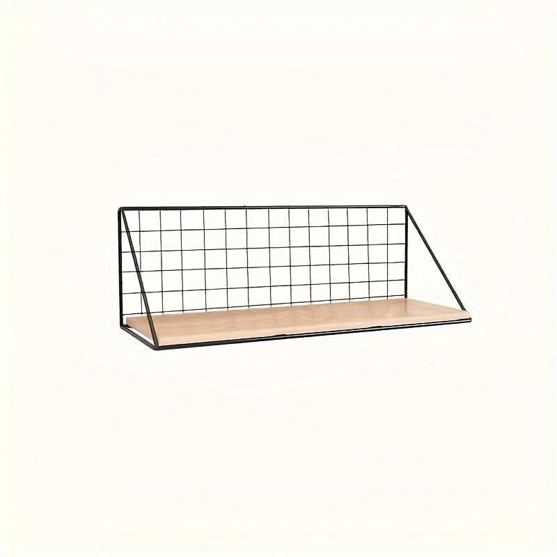 Metal Wall-Mounted Storage Rack - Floating Shelf, Punch-Free Hanging Organizer