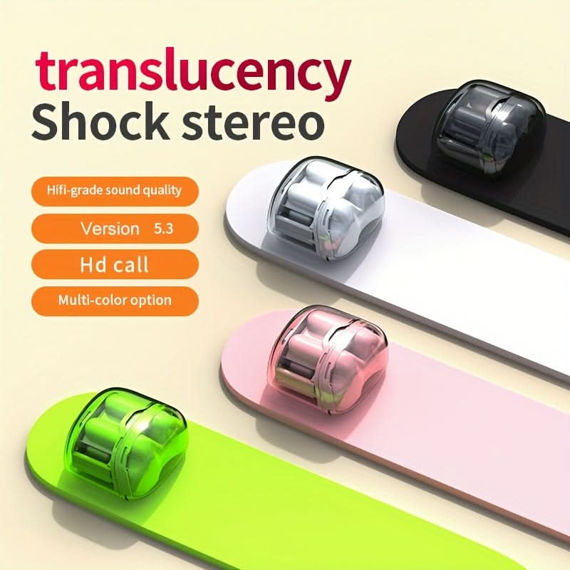 TWS Mini In-Ear Earbuds, Wireless BT 5.3, Transparent Design