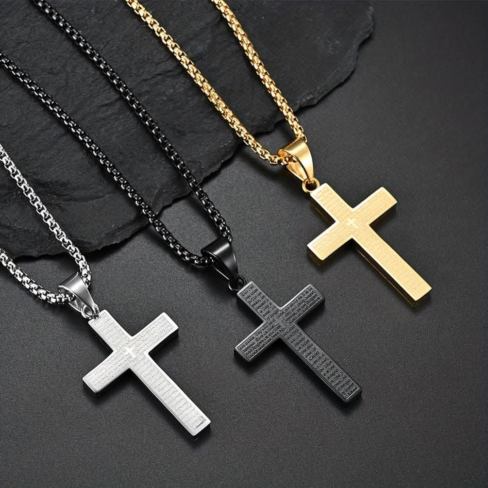 Multi-Color Titanium Steel Cross Pendant Necklace