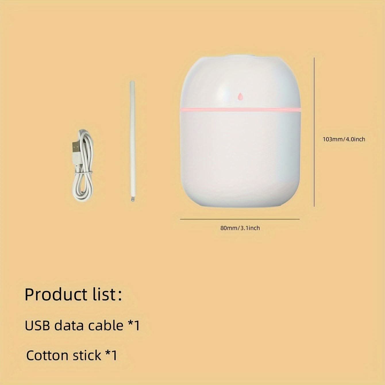 220ml Large Capacity Mini Desktop Humidifier - Whisper-Quiet & USB Powered