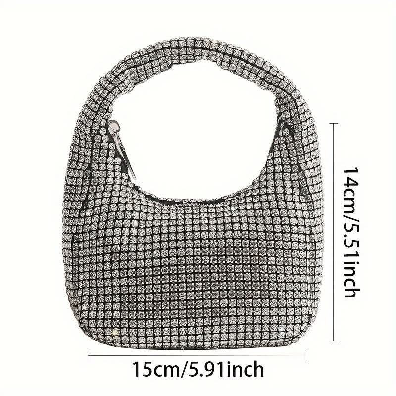 Silver Rhinestone Evening Clutch for Women
