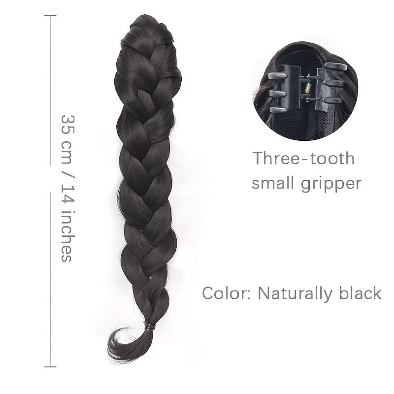 Chic Claw-Clamp Braided Ponytail Extension - Loose Curly Hair Accessory