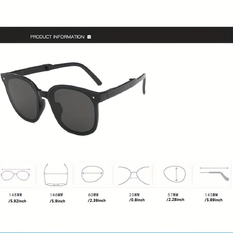 Fashionable Rivet Decor Polarized Square Glasses – Stylish & Portable