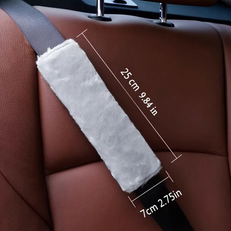 2-pieces Australian Wool Seat Belt Covers – Soft Plush Shoulder Pads