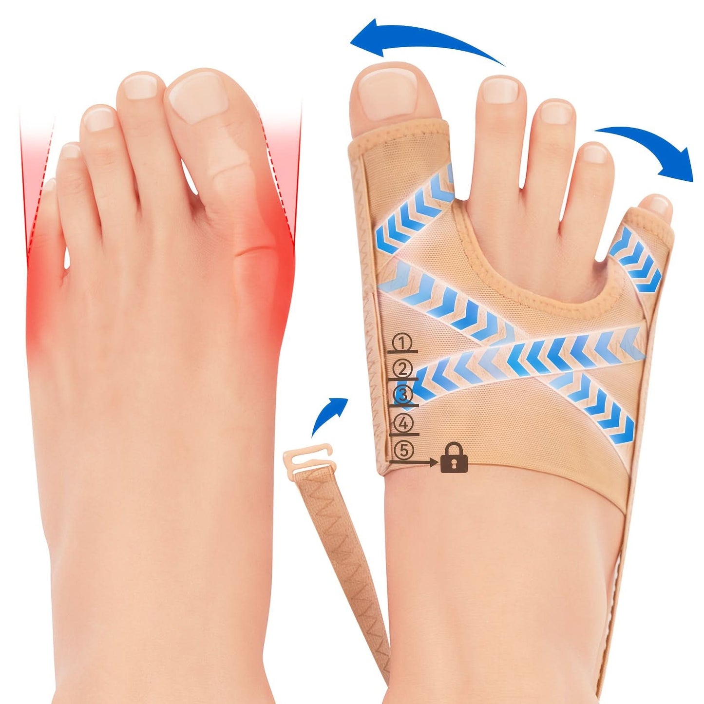 Adjustable Toe Separator Socks – Bunion Corrector & Toe Straightener