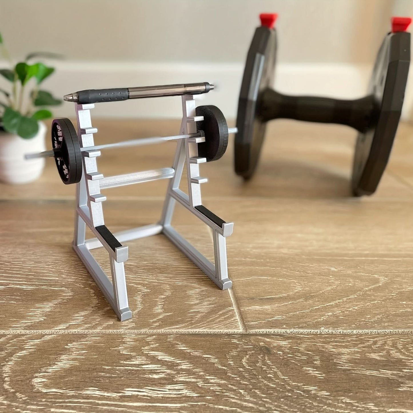 Funny Barbell Rack Pen Holder