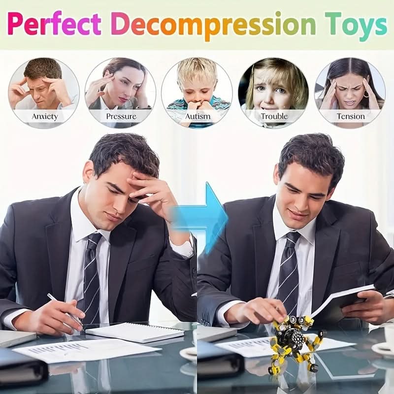 4pcs Transformable Fidget Spinners – Multi-Color High-Speed Bearing
