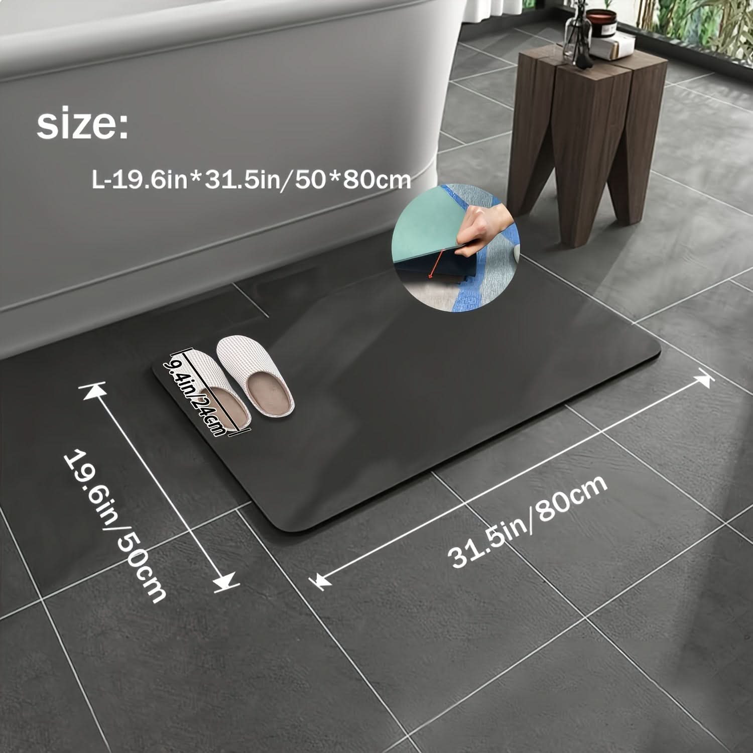 Non-Slip Diatomaceous Earth Bath Mat – Soft & Absorbent