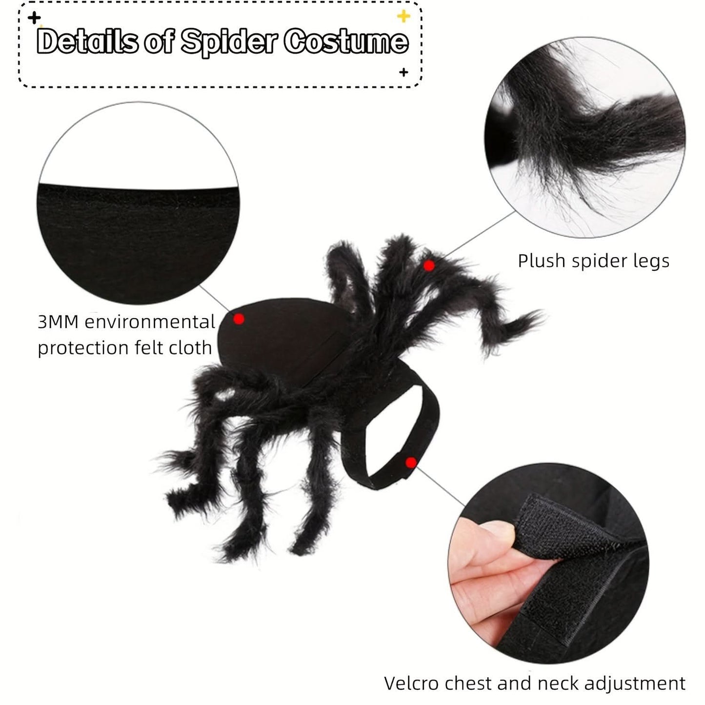 Furry Spider Pet Costume for Small Dogs & Cats