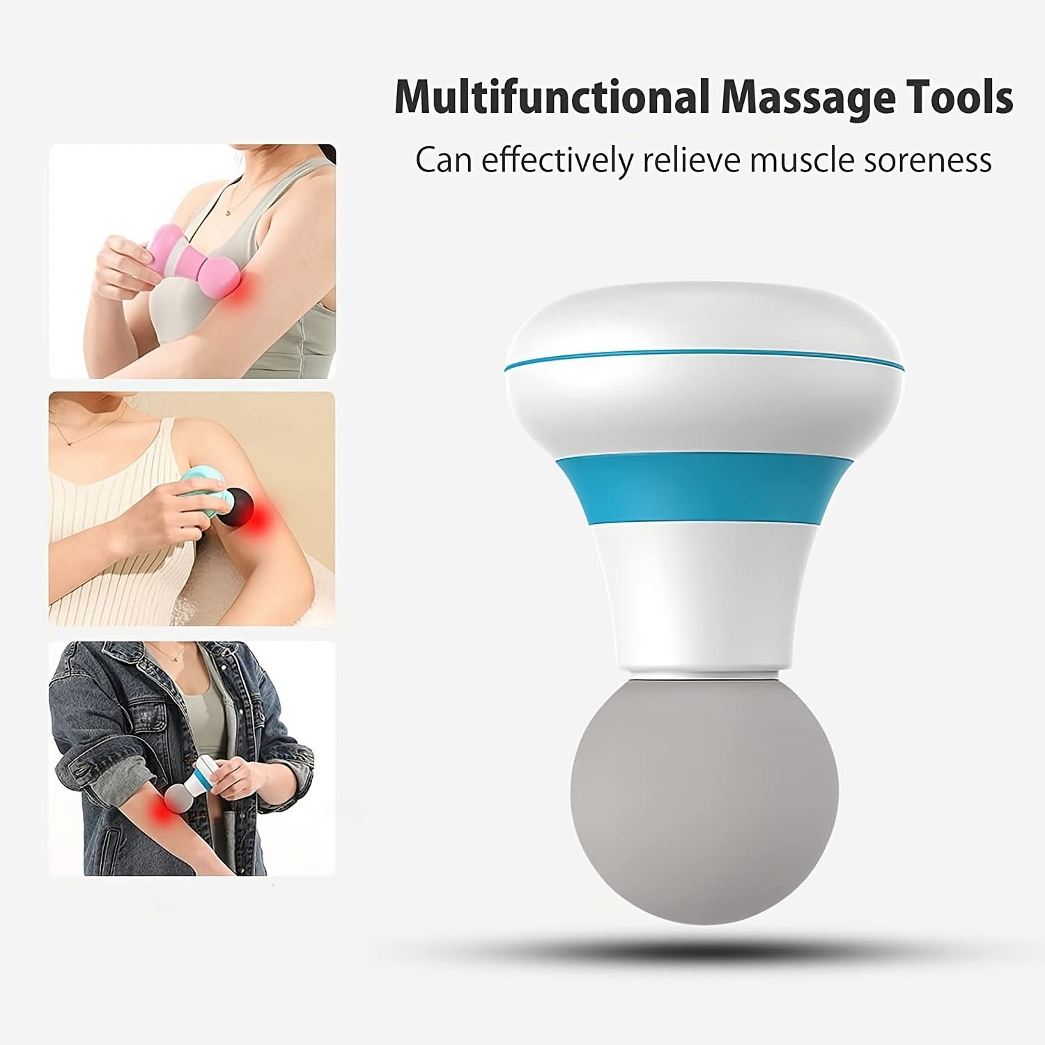 Rechargeable Handheld Massager Wand with 6 Modes