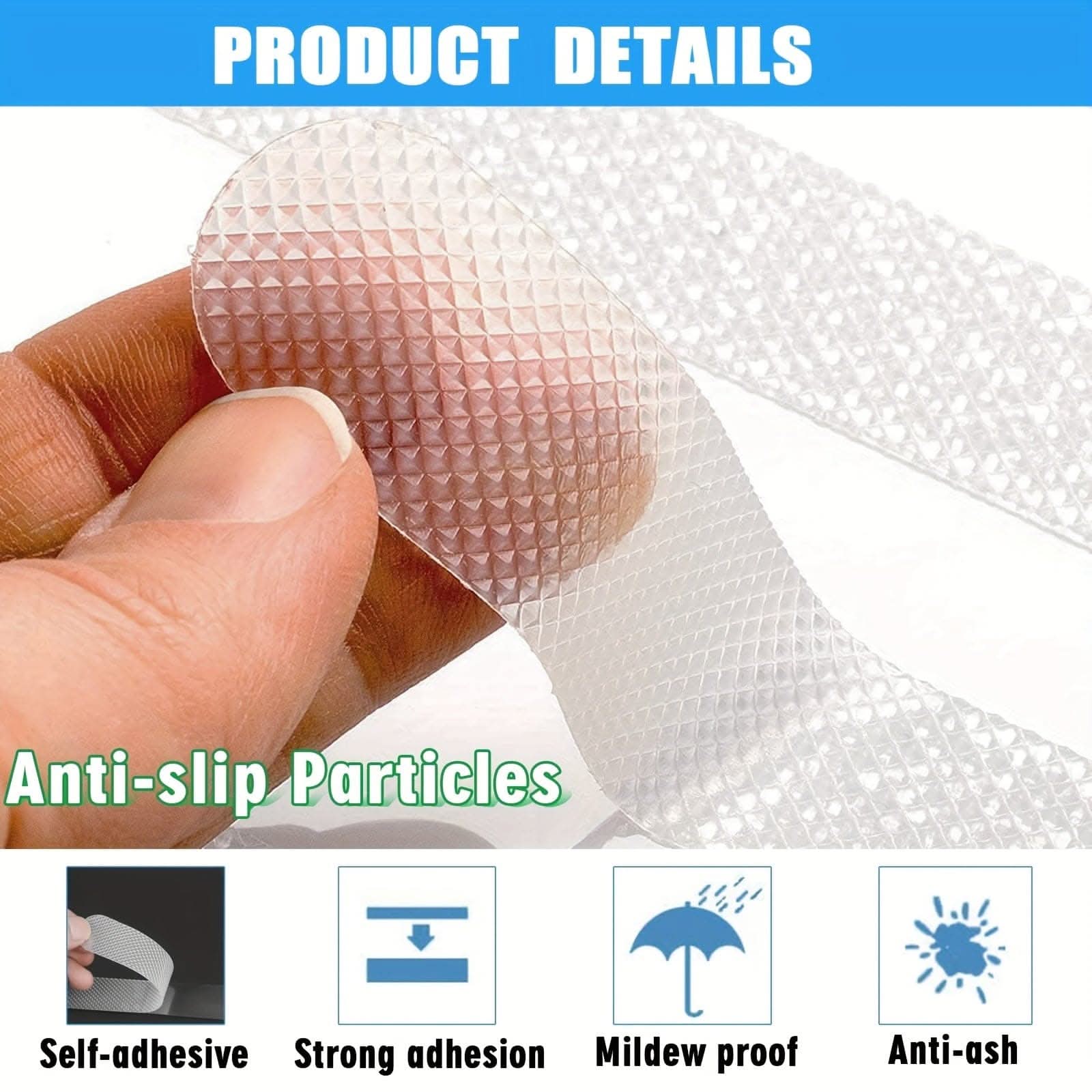 24pcs Premium Clear Anti-Slip Stickers - Maximum Grip for Bathroom Floor & Shower