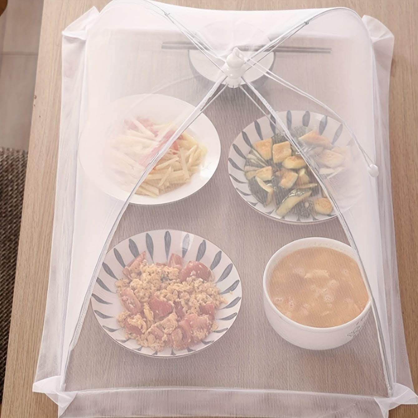 Foldable White Rice Cover – Waterproof, Fly-Proof