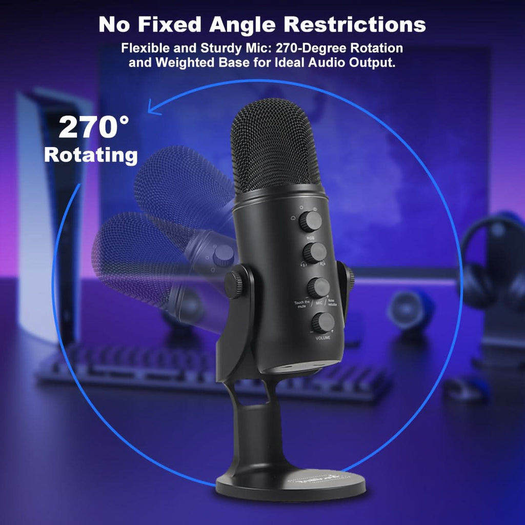USB Condenser Microphone with RGB Lighting