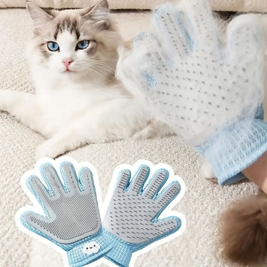 Pet Grooming Gloves for Shedding & Cleaning