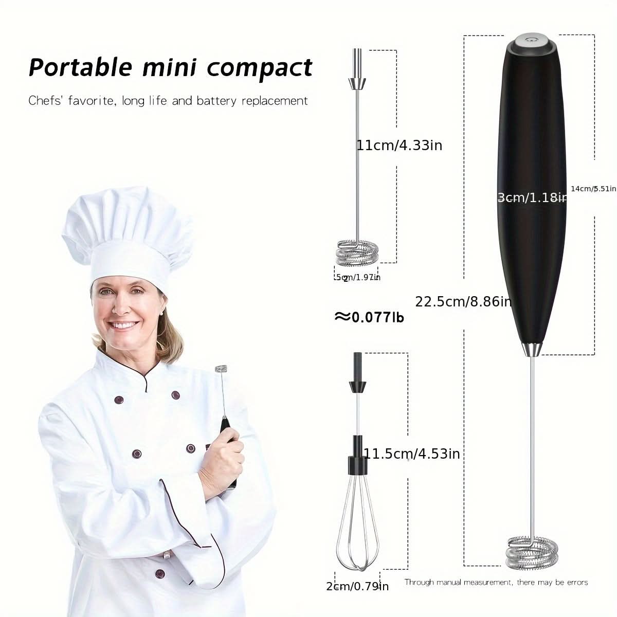 Portable Milk Frother – One-Touch Foam Maker