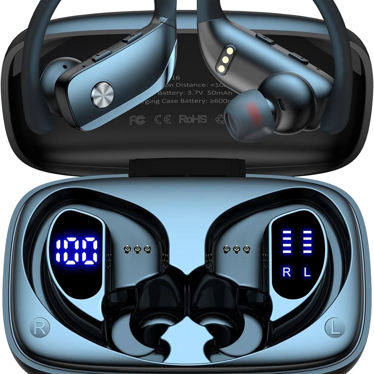 Wireless Earbuds with Ear hooks, In-Ear Stereo Headphones