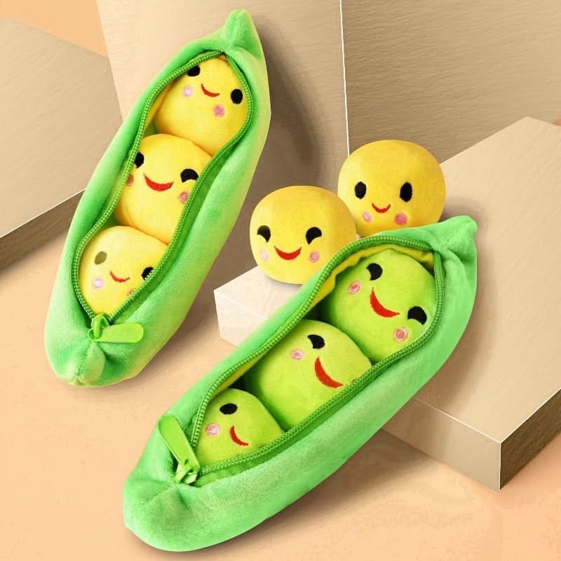 1 pc Interactive Plush Pea Dog Toy with Squeaker-Durable, Soft Fabric for Sniffing