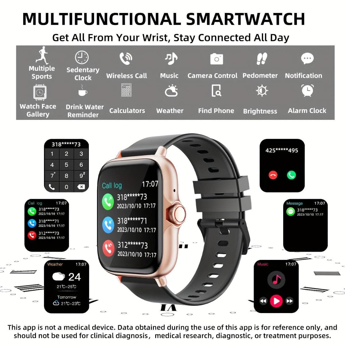 Smart Sports Watch for Men & Women – Full Touchscreen, Fitness Tracker
