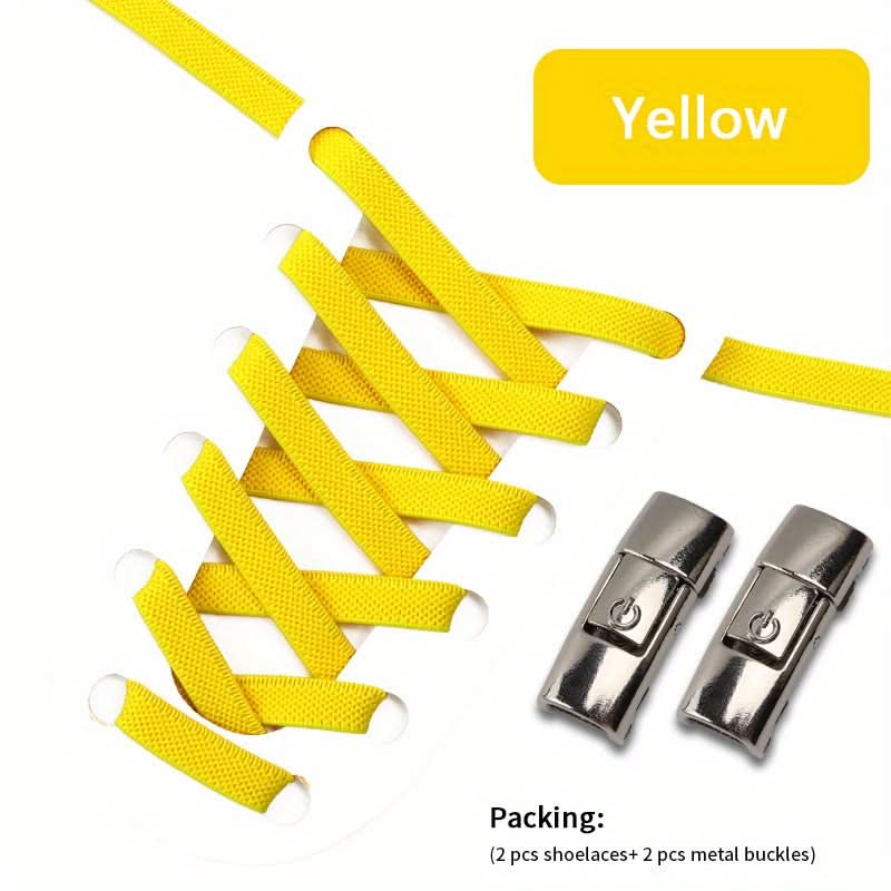 No-Tie Shoelaces with Adjustable Buckles – Easy-On Fit For Sneakers & Sports Shoes
