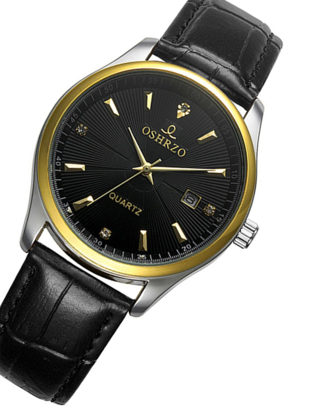 OSHRZO Men's Quartz Watch – Retro Leather Strap Timepiece with Calendar