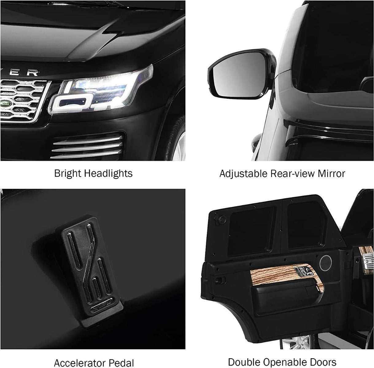 Range Rover Remote Control 12V Battery Operated Ride On Car Black