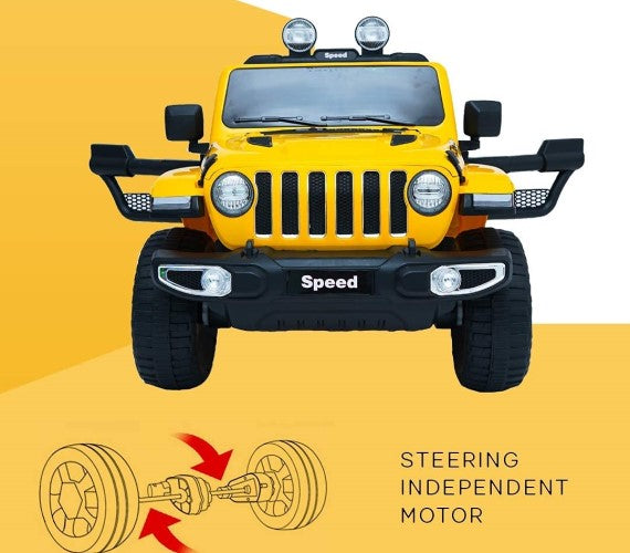 Jeep Rubicon 12V Battery Operated Ride On Car Yellow