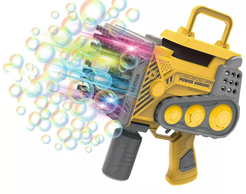 Bubble Gun Engineering Car 80Holes Automatic Gun with light Rechargeable